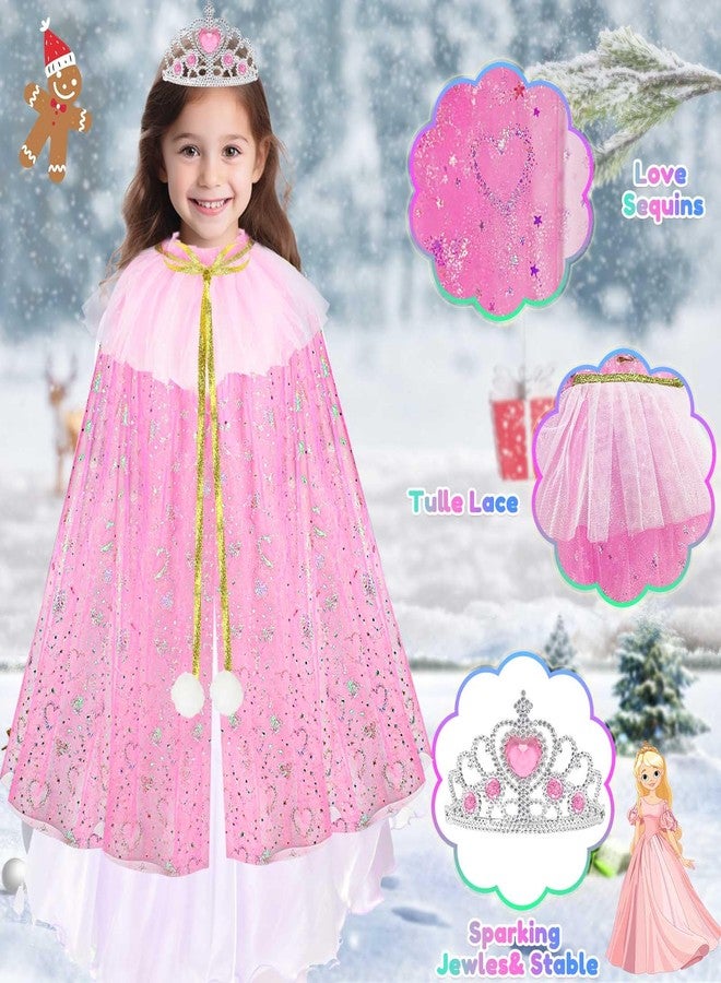 EULRGAUS Princess Dress Up for Girls 3-6, Toddler Dress Up Clothes with Princess Cape and Hairbands, Pretend Play Toddler Girl Toys, Halloween Christmas Birthday Gifts for Kids - Image 4